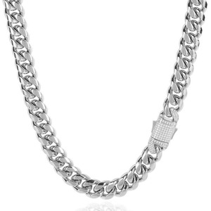 Wholesale Supply Luxury Moissanite Diamond Cuban <b>Chain</b> Necklace for Men Hip Hop <b>Iced</b> <b>Out</b> Jewelry Available for Sale - Product Image 4