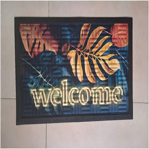 Paillasson fin 40x60cm en polyester recyclé avec envers en caoutchouc, anti-bactérien, résistant aux taches, imprimé numériquement, design personnalisé - Product Image 1