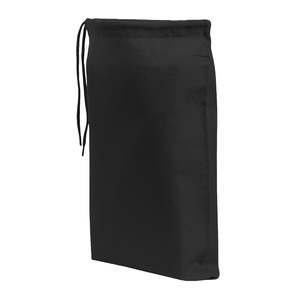 Bolsa de Lona de Algodón Negra con Cordón Trenzado, Fuelle Plano, Impresión de Logotipo Personalizado, Tamaño Mediano, Reutilizable, Ecológica, para Compras - Product Image 6