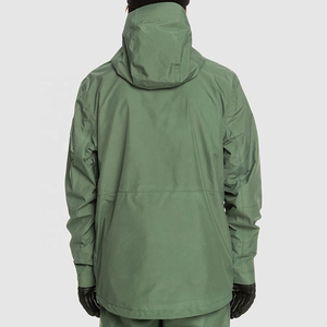 Men's <b>Green</b> Hooded Waterproof <b>Ski</b> <b>Jacket</b> With Zipper Closure Sporty Winter Outdoor Wear - Product Image 4