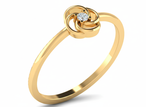 Anillo de Compromiso de Lujo con Diamante Redondo Cultivado en Laboratorio y Flor de Oro Sólido de 10K, para Mujer, Regalo de Boda - Product Image 1