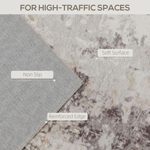 Tappeto Moderno Astratto 5x7 Lavabile in Lavatrice, Antiscivolo per Soggiorno, Camera da Letto, Sala da Pranzo, Set Marrone Misto - Product Image 5