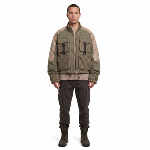 Veste de chasse en toile surdimensionnée personnalisée OEM pour hommes, style vintage matelassé en nylon, streetwear, manteau cargo utilitaire, fabricant de Sialkot - Product Image 1