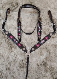 100% cuir véritable perlé Western Horse Safety Saddles Design usiné à la main avec collier de poitrine pour l'équitation - Product Image 3