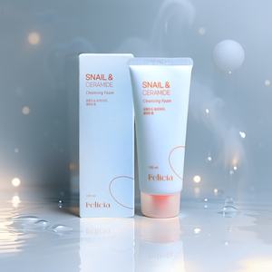 Mousse nettoyante hydratante pour le visage à la mucine d'escargot et aux céramides, nettoyant doux pour peaux sensibles et sèches, 100 ml - Product Image 1
