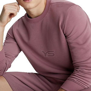 Sweat-shirt unisexe d'hiver à col rond en tissu polaire, mélange polyester/coton, coupe classique, respirant, 300g, style streetwear - Product Image 2