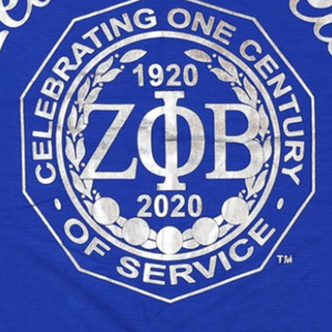 เสื้อยืดฟอยล์ Zeta Phi Beta Centennial สำหรับผู้หญิง สีน้ำเงินรอยัล ZPB 1920 2020 ฉลองครบรอบ ลายกราฟิก เสื้อผ้าชมรม - Product Image 3