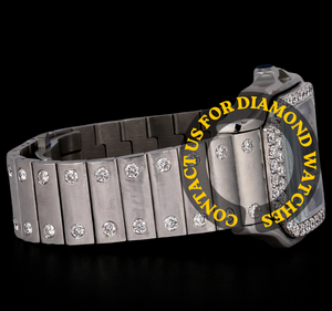 Montre analogique de luxe à cadran carré bleu, en acier inoxydable, avec mouvement à quartz et cristaux de moissanite, pour professionnels – Meilleures ventes - Product Image 2