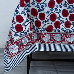 Unique Simple Floral Hand Block Printed Indian Cotton Eco-Friendly Durable <b>Table</b> <b>Cover</b> for <b>Table</b> Styling Jaipuri - Product Image 5