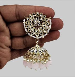 Pendientes de Mujer con Flores de Aleación Chapada en Oro, Cristales de Imitación y Perlas de Imitación, Estilo Bohemia para Bodas y Fiestas - Product Image 1