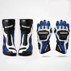 Chaussures et gants de course en cuir pour moto Zuzuki GSXR, protection CE, bottes de course sur circuit, équipement de motard professionnel, durable - Product Image 1