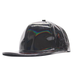 100% Polyester Adjustable Baseball Cap Metallic Holographic Rainbow Reflective Hip Hop Adjustable Strapback Peaked Hat - Product Image 3