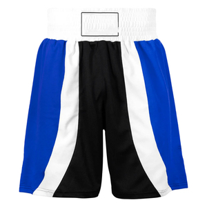 TRENDION APPARELS Ensemble de combinaison de boxe personnalisé, débardeur sans manches, short, rayures bleues, blanches et noires, polyester respirant, unisexe, adulte - Product Image 5