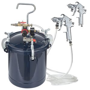 Pot de pression de peinture à air 10L/2.5gal 1.5mm + 4mm buses 60PSI Max deux pistolets de pulvérisation pour la décoration intérieure peinture automobile pour l'industrie - Product Image 1