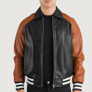 Nouvelle veste de baseball en cuir véritable et laine pour homme, élégante et de couleur différente, style Letterman. - Product Image 3