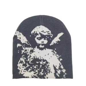 Unisex Adult Beanie Hat 56-58CM Jacquard Knit Character Pattern <b>Winter</b> <b>Cap</b> Casual Style Acrylic Material - Product Image 6