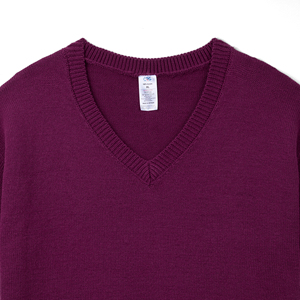 Suéter Casual de Lujo para Mujer, Color Sólido, Cuello en V, 100% Acrílico, Largo Regular, Antiarrugas, Manga Corta, Tejido de Punto - Product Image 2