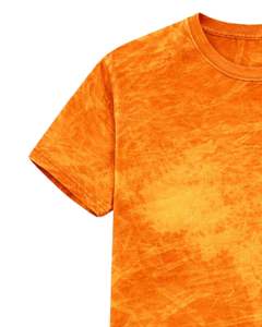 T-shirt personnalisé en coton délavé orange pour homme, col rond, manches courtes, style streetwear décontracté, vintage, OEM, vente en gros - Product Image 4