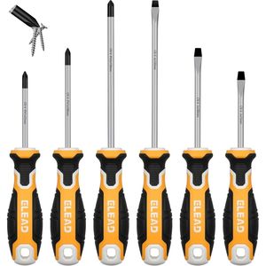 Professional 6-Piece Magnetic <b>Screwdriver</b> <b>Set</b> with Cushion Grip 3 Phillips and 3 Slotted Tips Magnetic <b>Screwdrivers</b> - Product Image 1