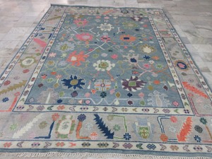 Masnuaat-e-Hind Hand Knotted Modern Wool <b>Rug</b> Non-Slip Backing Floral Pattern Medium <b>Pile</b> Medium <b>Thickness</b> Commercial Home Use - Product Image 3