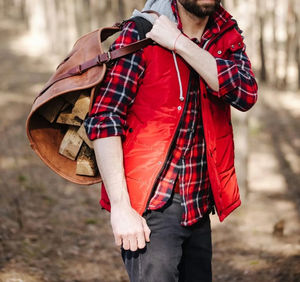 Sac de transport robuste en toile cirée pour bûches, sac fourre-tout de luxe décontracté et écologique avec poignée en cuir véritable, protection anti-odeur - Product Image 4