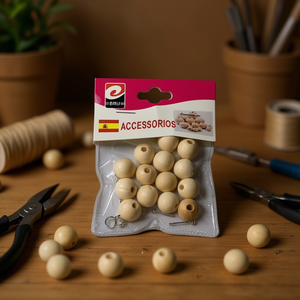 Perline in Legno Naturale da 6mm per Forniture di Bigiotteria ARTICOLI Prodotto - Product Image 3
