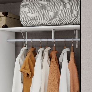 Sistema Organizzatore per Cabina Armadio da 96 Pollici (8FT) con 3 Ripiani Regolabili, 3 Aste Appendiabiti Espandibili e 3 Cassetti con Ruote - Product Image 6