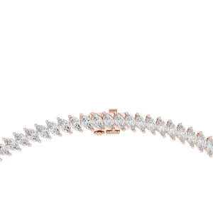 Lab Grown Diamond Marquise Cut Tennis <b>Necklace</b> in Rose Gold | Elegant Luxury <b>Statement</b> <b>Necklace</b> for Women - Product Image 2