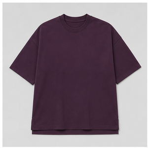 Camiseta de Manga Corta para Hombre, Corte Cuadrado, Algodón Cepillado Aubergine, Personalizada, MTS-OVR-0041 - Product Image 1