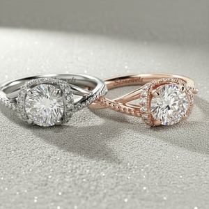 Bague de fiançailles en diamant de laboratoire Stonewels, or 14 carats, sertie à griffes, style ruban vintage, halo, pour bijoux personnalisés certifiés - Product Image 5