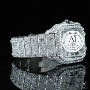 AARVA JEWELS นาฬิกาสแตนเลสสตีลหรูหราประดับเพชร ตัวเรือนทรงสี่เหลี่ยม 39 มม. ระบบอนาล็อก ควอตซ์ นาฬิกาแฟชั่นสำหรับทุกเพศ - Product Image 4