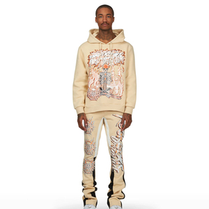 Hotselling Rhinestone Flared Tracksuit Hoodie <b>Bell</b> Bottom Pants Outdoor Fashion Washed Tracksuit Customize Acid Washed Tracksuit - Product Image 1