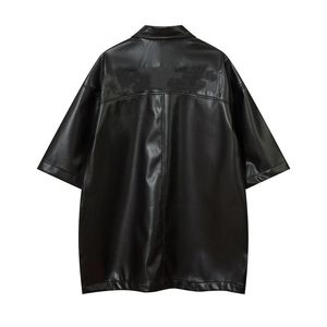 Chemises en cuir pour hommes sur mesure, vente en gros, manches longues, meilleure qualité, chemises en cuir à manches boutonnées unies - Product Image 5