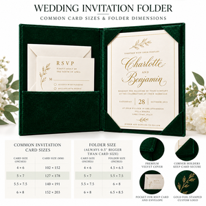 Custom Monogram Embroidered Velvet Invitation Folio | Luxury Wedding Invitation Folder - Product Image 4