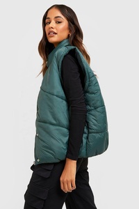 Chaleco de otoño elegante para mujer, detalle de edredón de gran tamaño, chaqueta de carcasa suave, poliéster 100%, ultraligero con relleno de algodón - Product Image 6