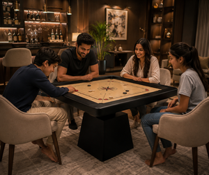 Mai Tai Argmac Eco-Friendly Durable Wooden Square Corners 4 Player Carrom <b>Table</b> Pedestal Base Customizable Packaging Gift Box - Product Image 5