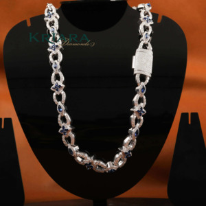 Women's 18K Solid Gold S925 Moissanite Statement Necklace Rhodium Plated Flower Link <b>Chain</b> Luxury Party Jewelry - Product Image 1