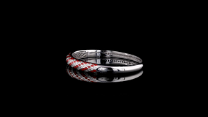 Red & White Enamel Crystal <b>Bangle</b> <b>Bracelet</b> for Women with Lab grown Diamonds enamel <b>bangle</b> <b>bracelet</b> - Product Image 3