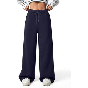 Pantalon de jogging décontracté élastique à taille haute et jambe droite pour femme, idéal pour l'automne et l'hiver, en tissu épais, pour le sport et le quotidien. - Product Image 2