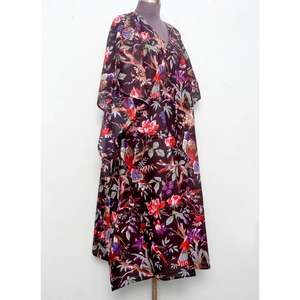 Vestido Maxi de Algodón Orgánico Estampado, Estilo Coreano Vintage, Holgado, Informal, para Playa o Dormir, con Estampado a Mano, para Mujer - Product Image 5