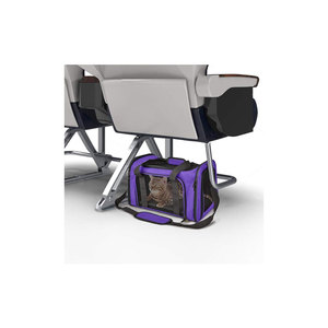 Purple Soft-Sided Pet Carrier With Mesh Panels Zipper Closure Double Handle For <b>Cats</b> - Product Image 2