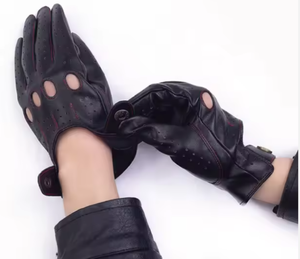 Guantes de Conducción de Cuero Genuino para Hombre, Manoplas de Cuero Transpirables - Product Image 2