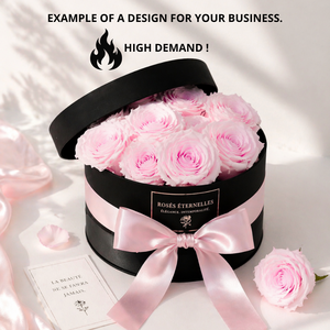 Caja de 6 rosas preservadas, color rosa, ideal para el Día de la Madre, San Valentín, bodas, elaboración de ramos y decoraciones de lujo. - Product Image 4