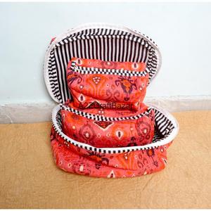 Juego de 3 Bolsas de Maquillaje Cosméticas Portátiles con Cierre, Asa Suave y Diseño Ecológico, 100% Algodón Puro, Venta al Por Mayor - Product Image 4