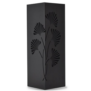 Porte-parapluies géométrique moderne en métal découpé, finition noire thermolaquée, organisateur d'entrée en fer pour commande en gros - Product Image 6
