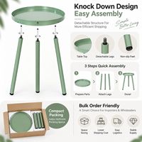 Table d'appoint ronde en métal à trois pieds avec plateau, démontable, style moderne, pour la vente en gros