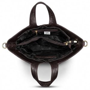 Bolso Tote de Cuero Genuino para Mujer, Estilo Clásico Tejido, Parte Superior Abierta, Correa Extraíble, Duradero, Ligero, Gran Capacidad, Bolso Casual - Product Image 2