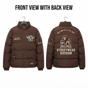 Premium Custom Polyester/Nylon Breathable Quick Dry Puffer Jacket Quilted <b>Winter</b> <b>Coat</b> Burgundy <b>Black</b> Warm Insulated - Product Image 3