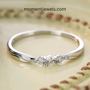 S925 Sterling <b>Silver</b> Zircon <b>Ring</b> Rhodium Plated Wedding Band Three Stone Fine <b>Ring</b> for Women - Product Image 3