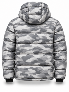 <b>Men's</b> Gray Hooded Waterproof Quick Dry Puffer <b>Jacket</b> Winter Warm Windproof Zipper Front <b>Casual</b> Thick Polyester Wadding Regular - Product Image 3